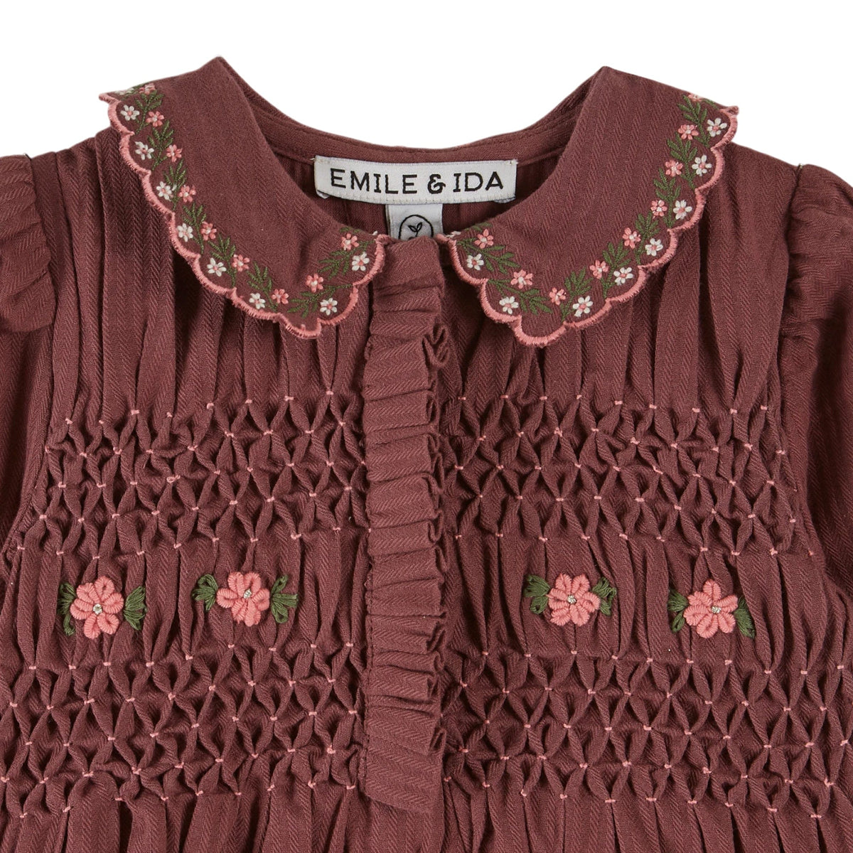 EMILE ET IDA SMOCKED ROMPER / VIOLINE