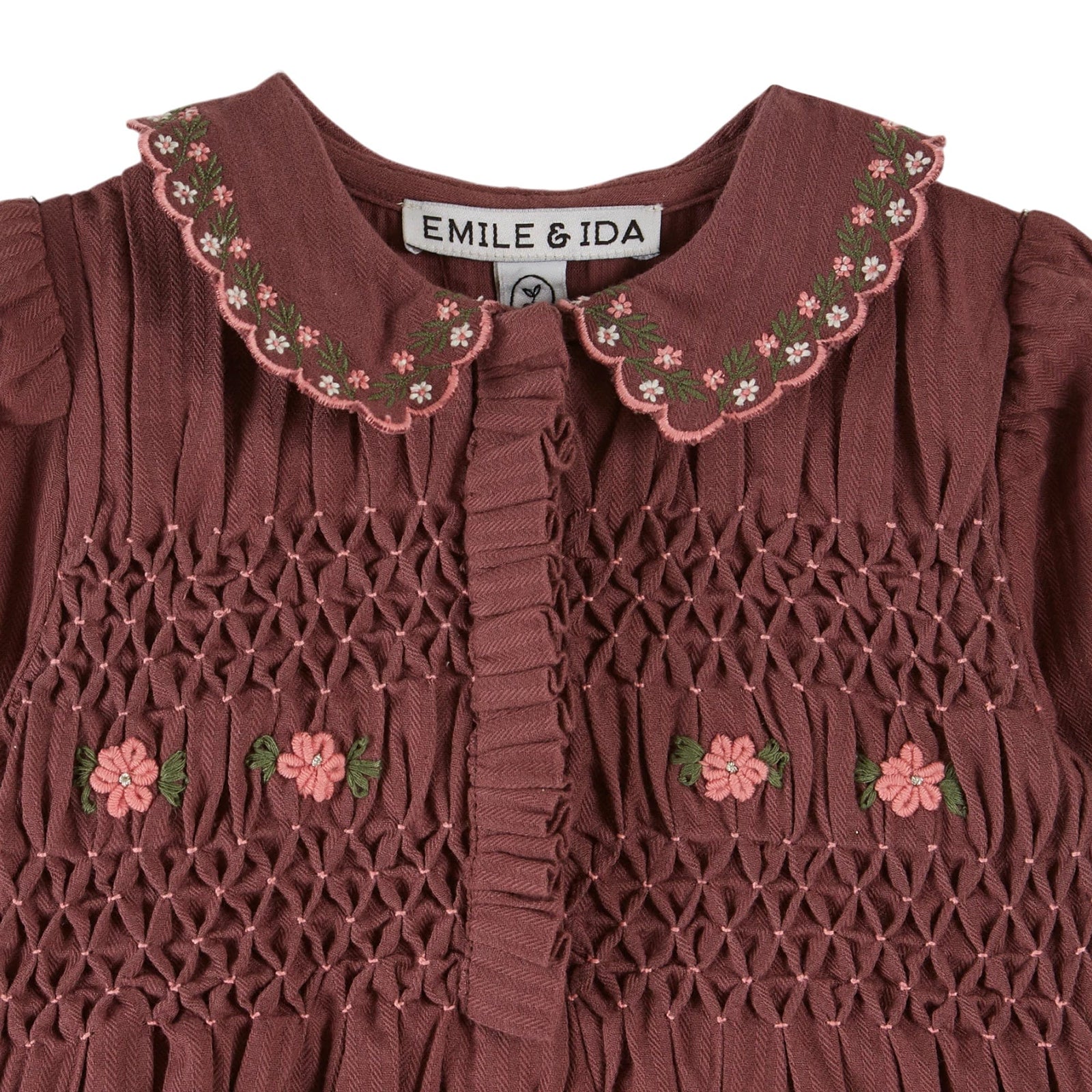 EMILE ET IDA SMOCKED ROMPER / VIOLINE