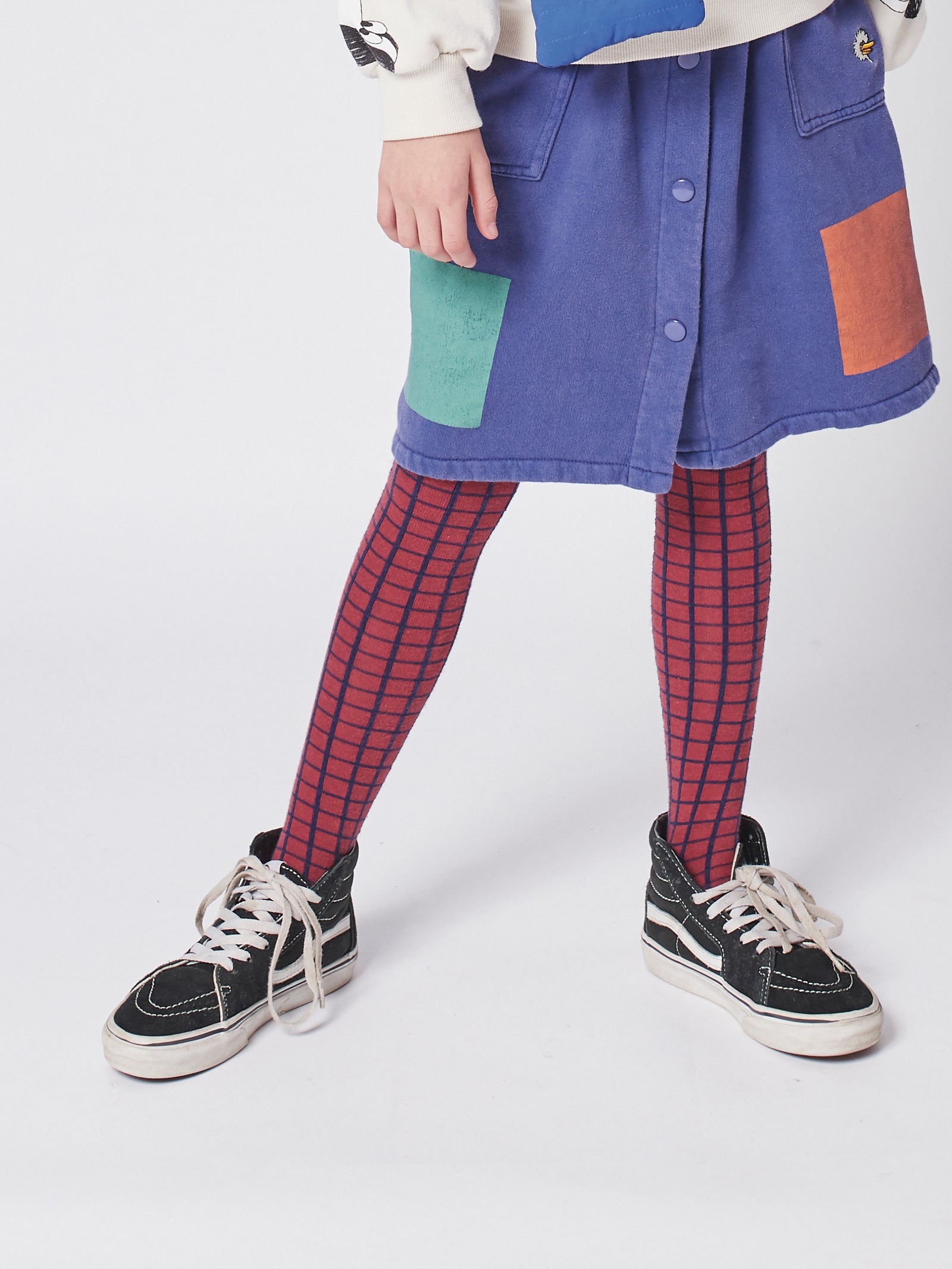 BOBO CHOSES CHECKERED MAROON TIGHTS