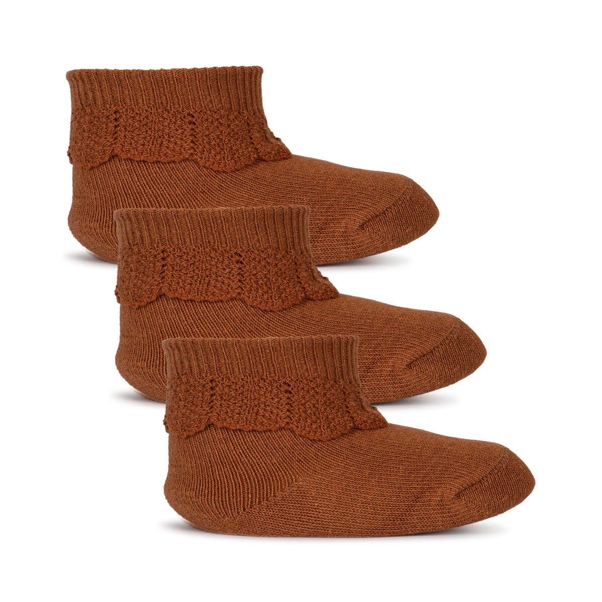 KONGES SLOJD 3 PACK LACE SOCKS / BROWN