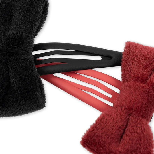 KONGES SLOJD 4 pack VELVET BOWIE HAIR CLIPS / RED BLACK