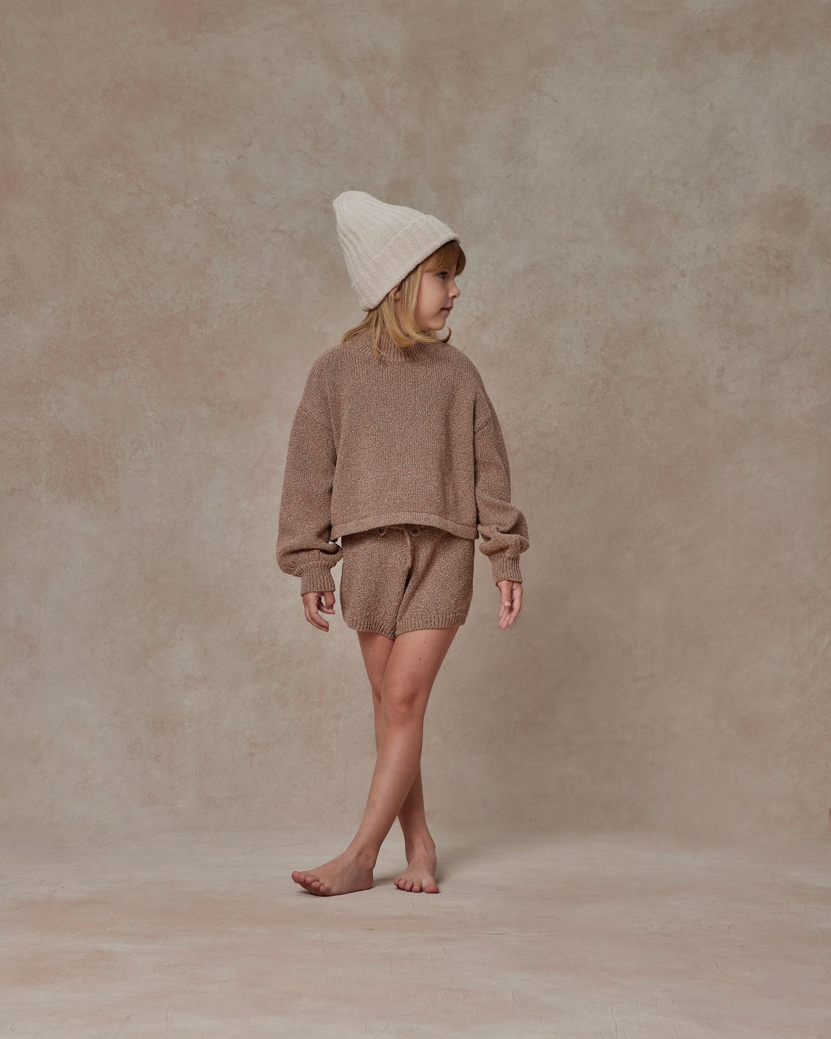 RYLEE + CRU KNIT SHORTS / HEATHERED MOCHA