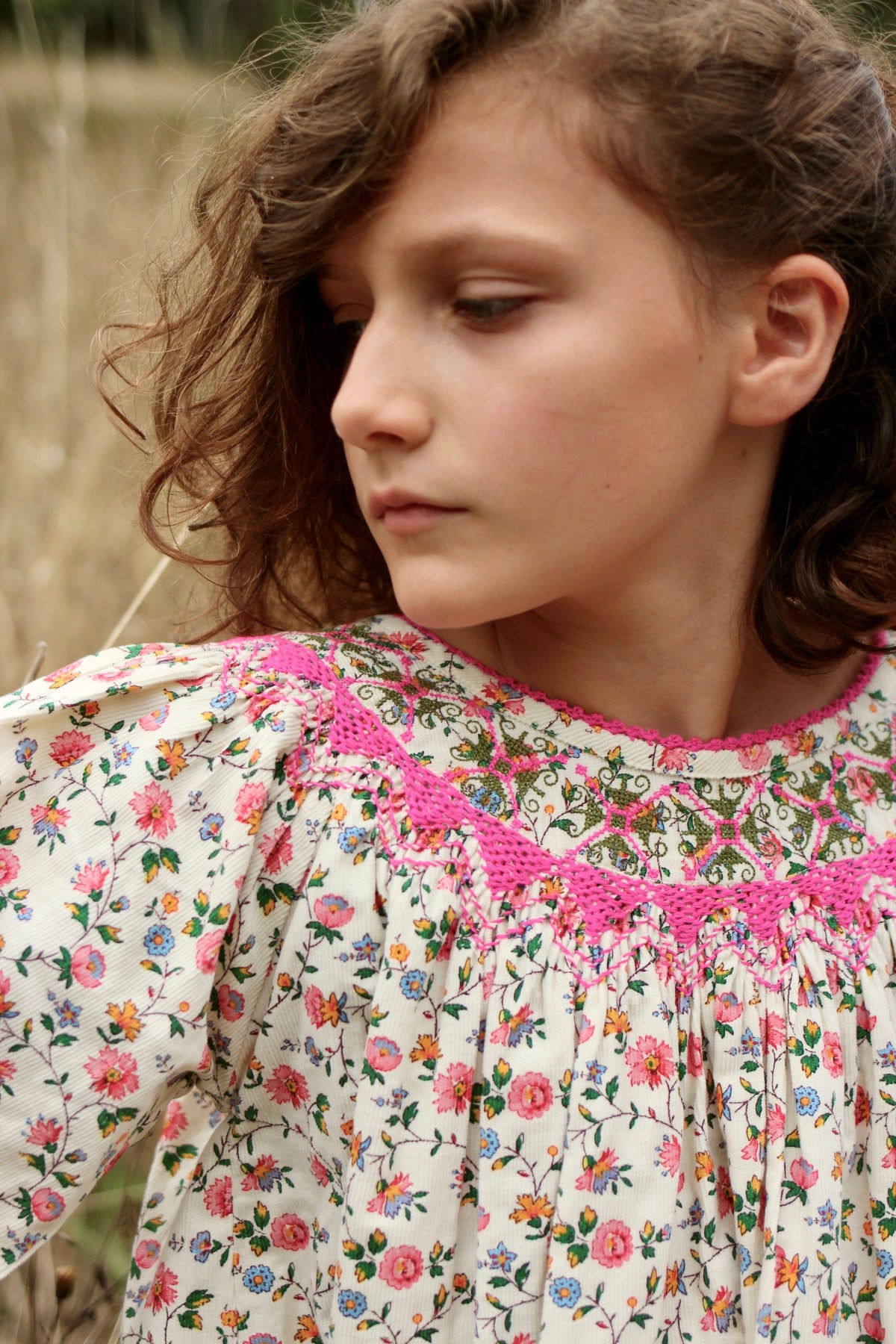 BONJOUR DIARY BUTTERFLY BLOUSE / IVORY FLOWER CORDUROY