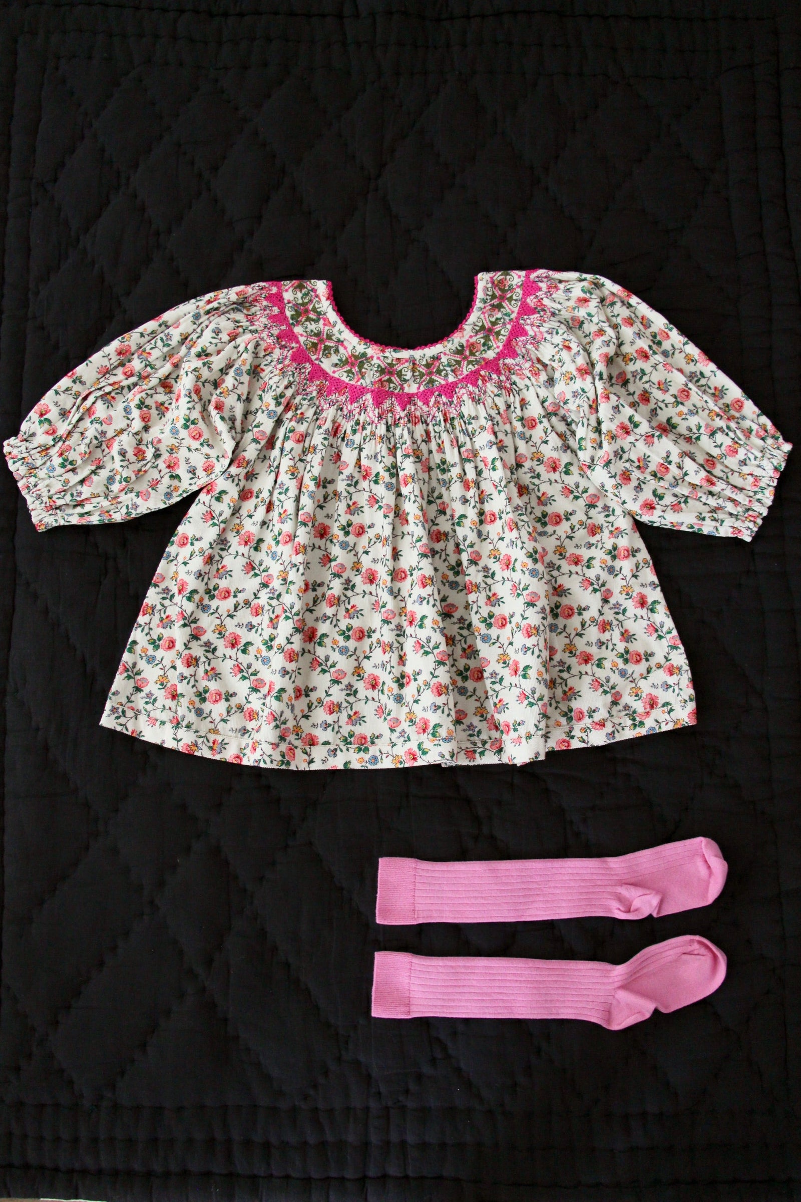 BONJOUR DIARY BUTTERFLY BLOUSE / IVORY FLOWER CORDUROY