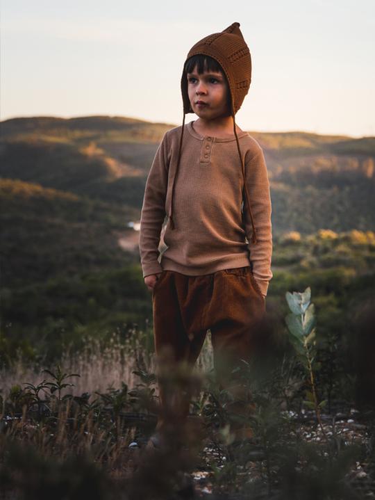 THE SIMPLE FOLK waffle top / camel