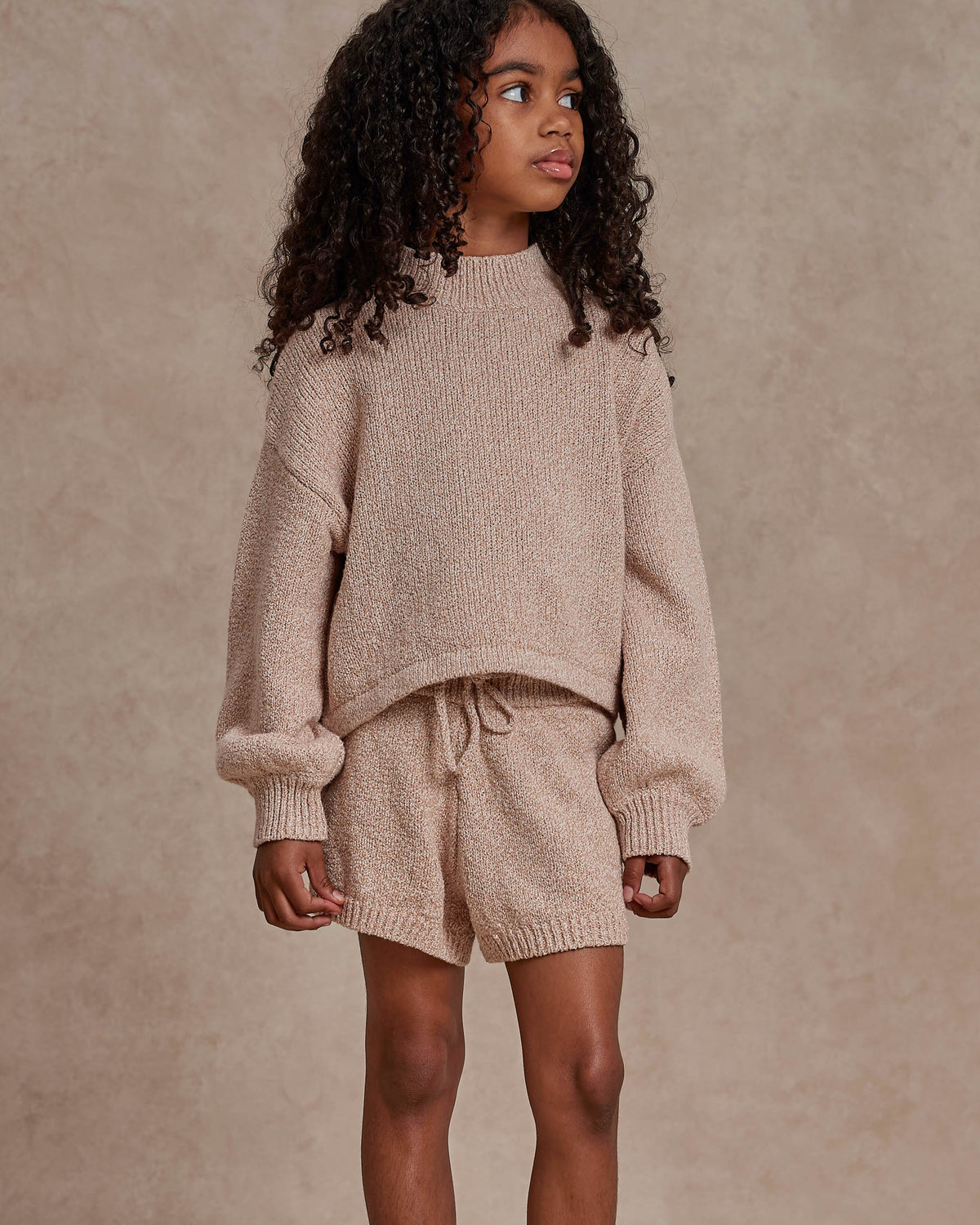 RYLEE + CRU KNIT SHORTS / HEATHERED ROSE