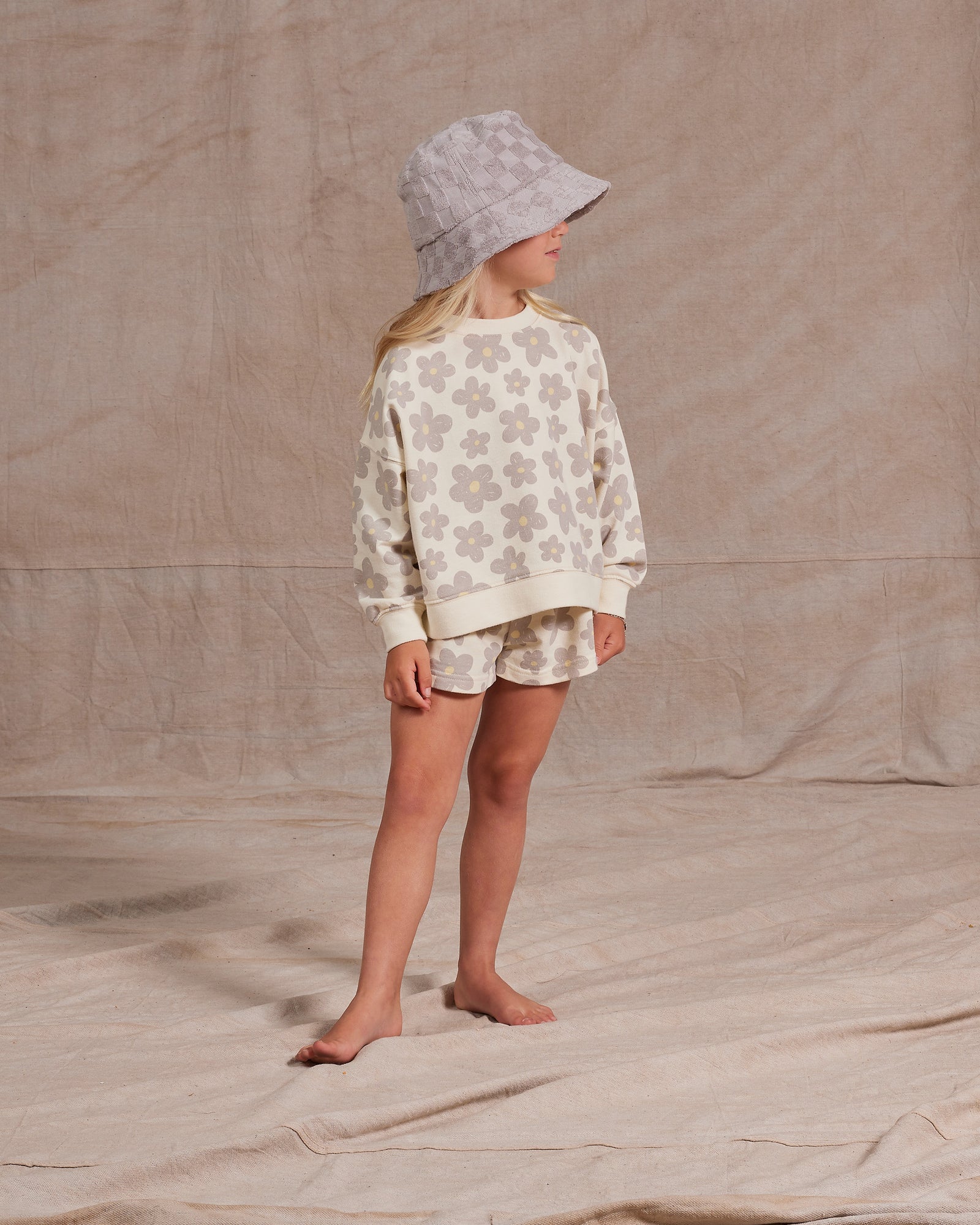 RYLEE + CRU TERRY BUCKET HAT / CLOUD CHECK