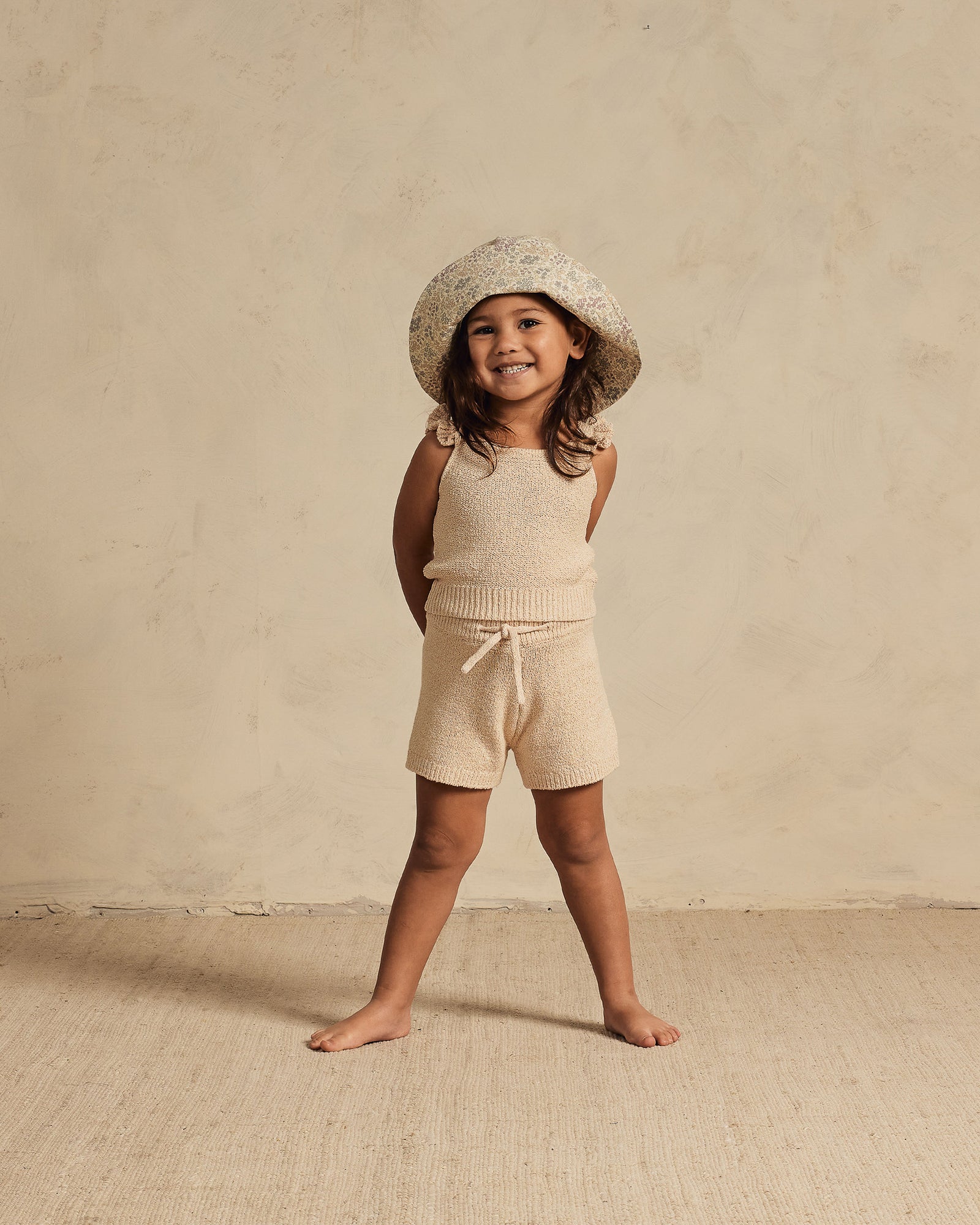 RYLEE + CRU KNIT SHORTS / HEATHERED SHELL