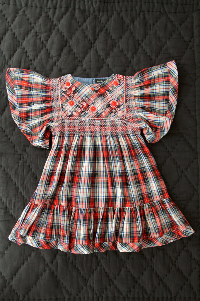 BONJOUR DIARY ROSALIE DRESS / RED CHECK