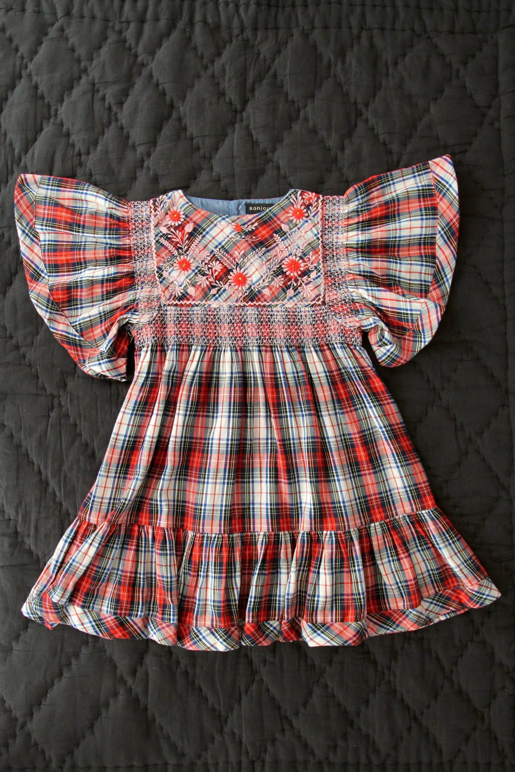 BONJOUR DIARY ROSALIE DRESS / RED CHECK - Milk + Bots