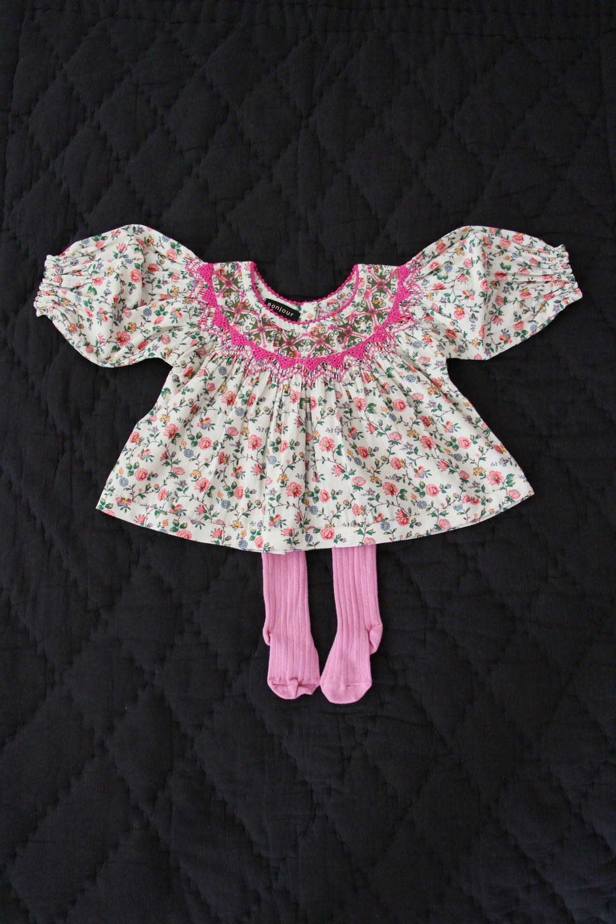 BONJOUR DIARY BUTTERFLY BLOUSE / IVORY FLOWER CORDUROY