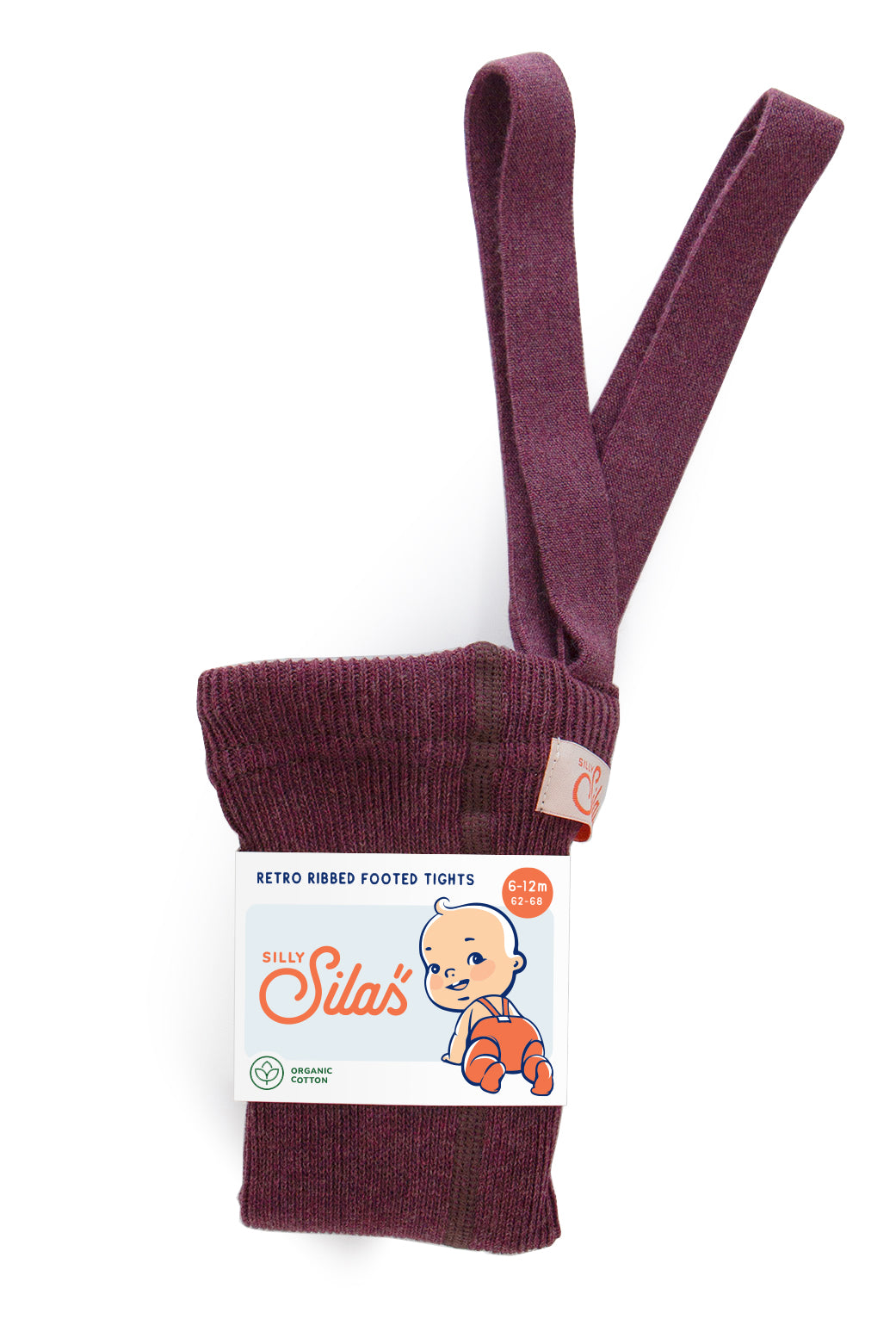 SILLY SILAS FOOTED COTTON TIGHTS / FIG BLEND