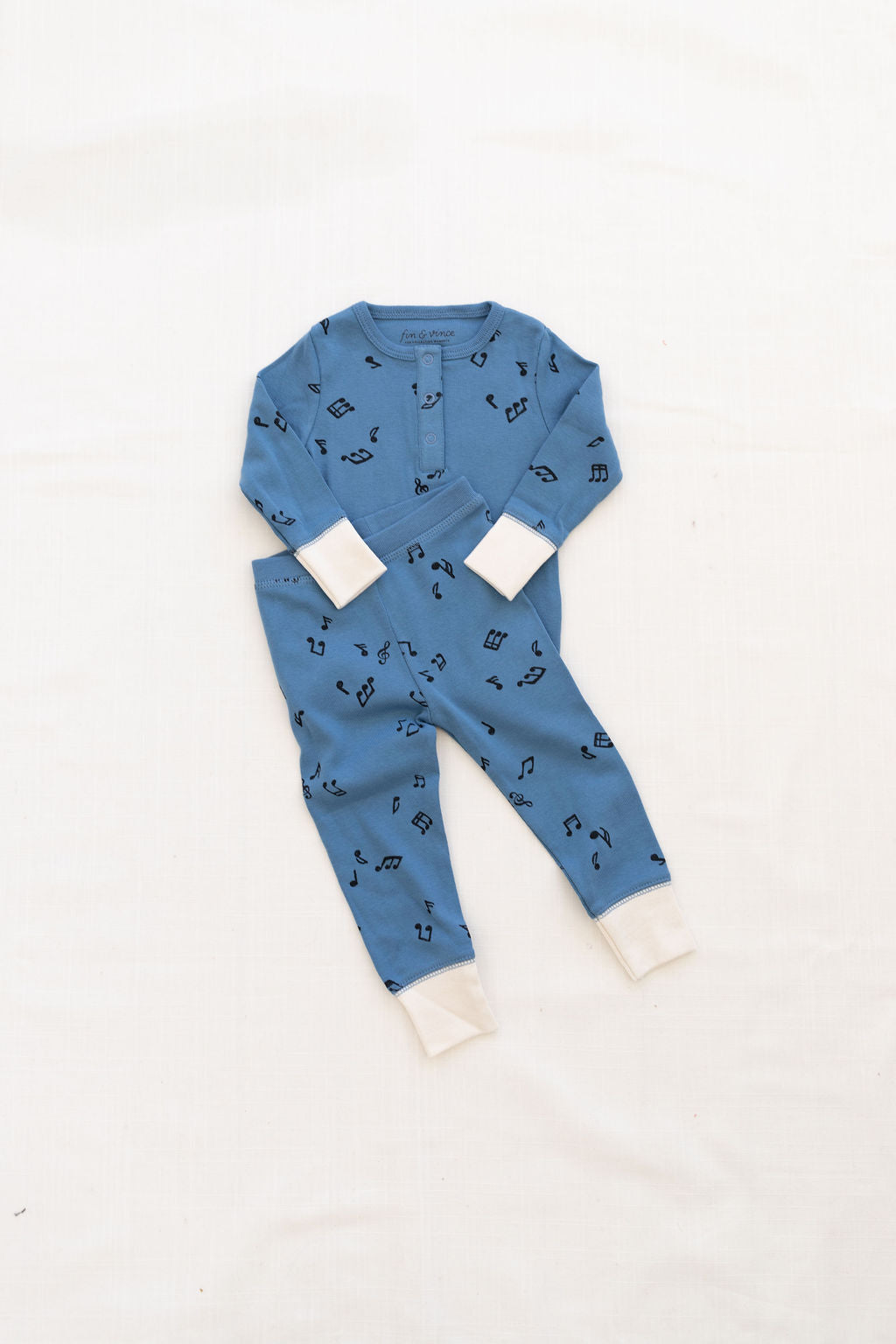 FIN & VINCE RIBBED SNAP TOP / MELODY VINTAGE BLUE