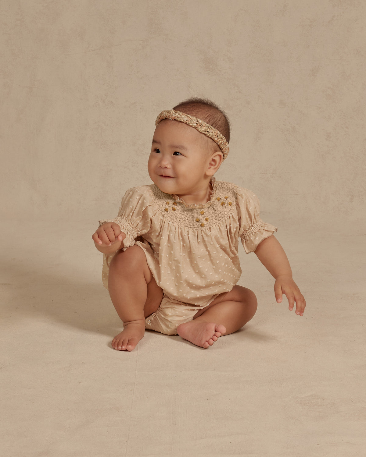 NORALEE BABY HEADBAND / ECRU, MOSS GARDEN