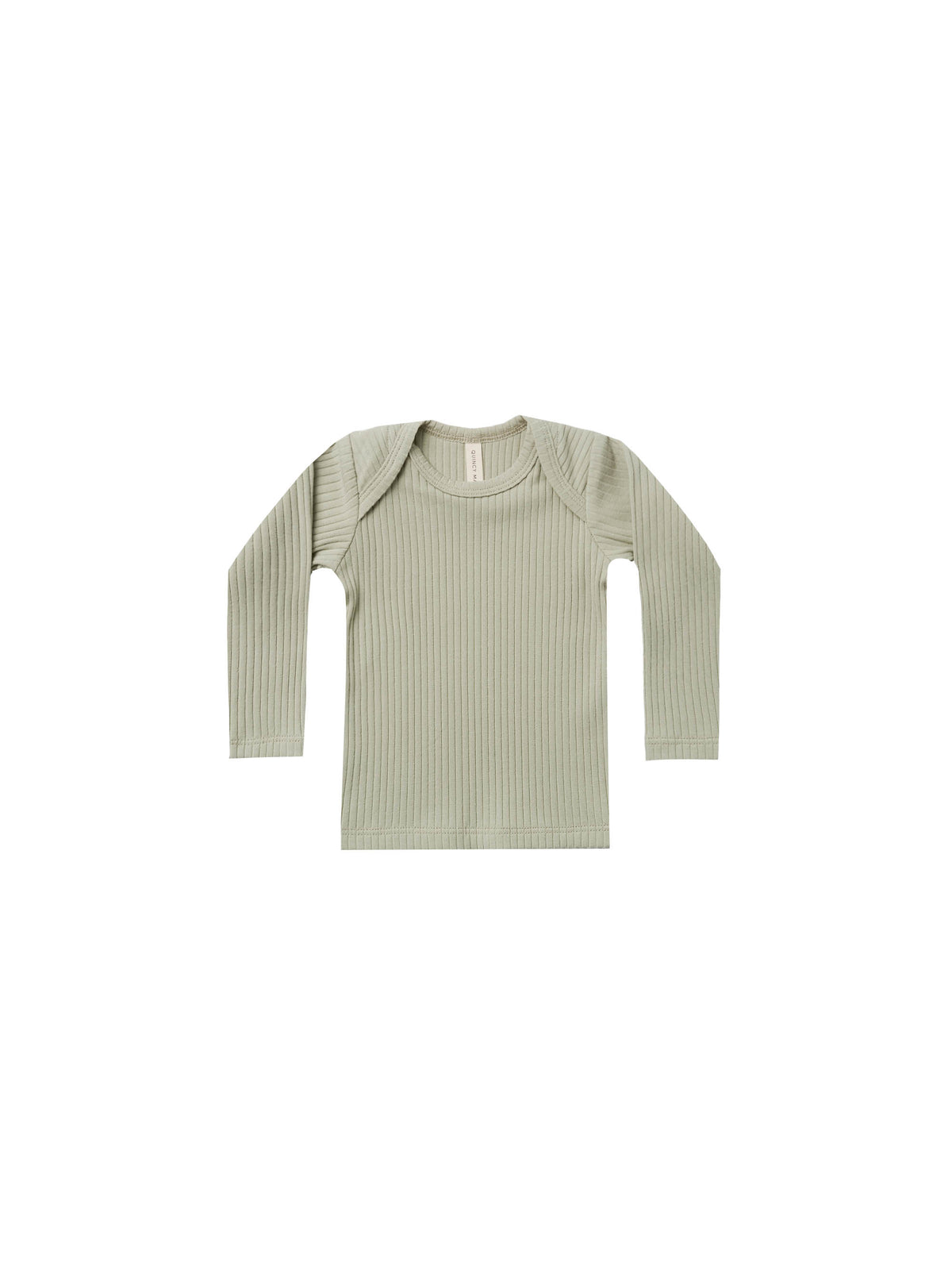 QUINCY MAE RIBBED LS LAP TEE / SAGE