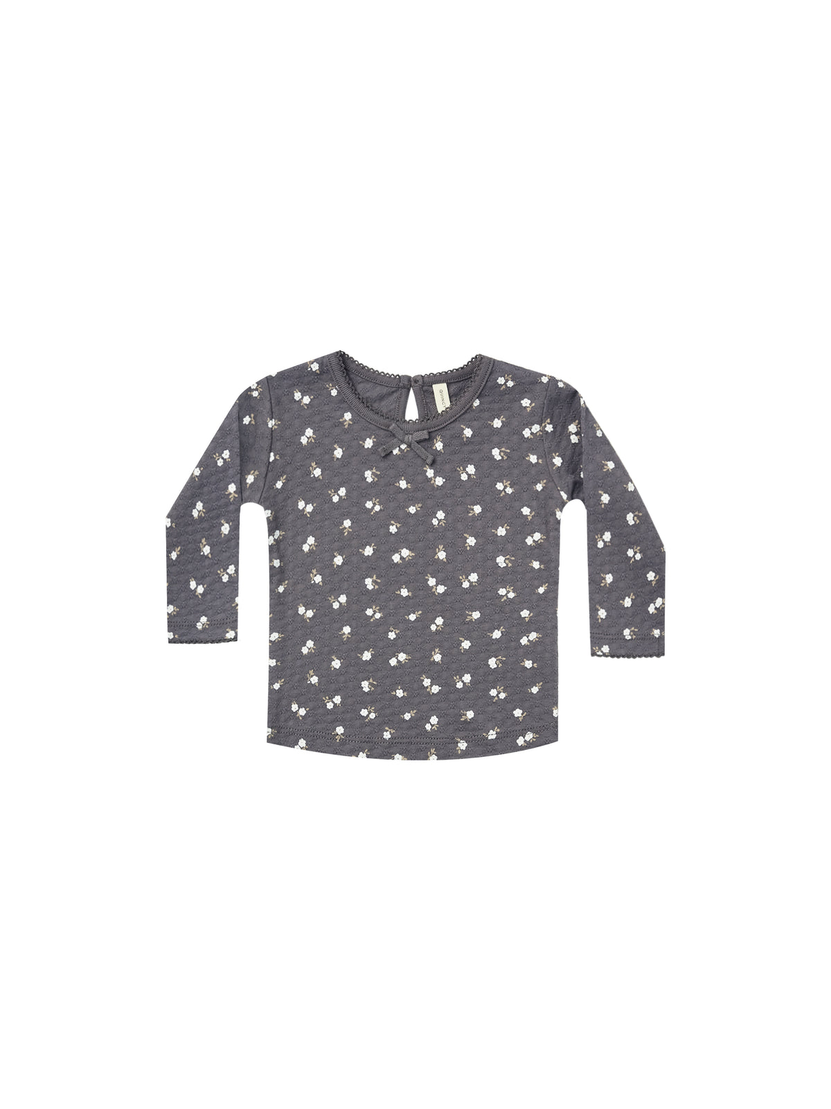 QUINCY MAE POINTELLE LONG SLEEVE TEE / DARK FLORAL