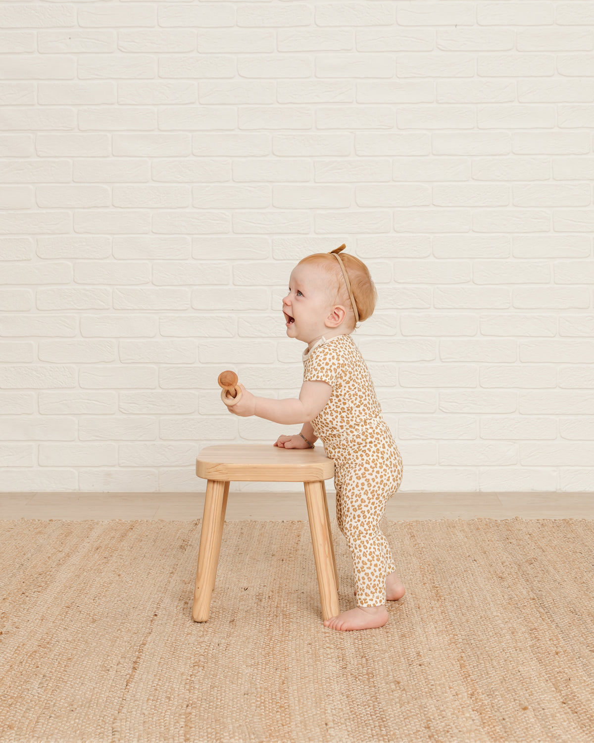 QUINCY MAE BAMBOO SHORTSLEEVE BODYSUIT / CHEETAH