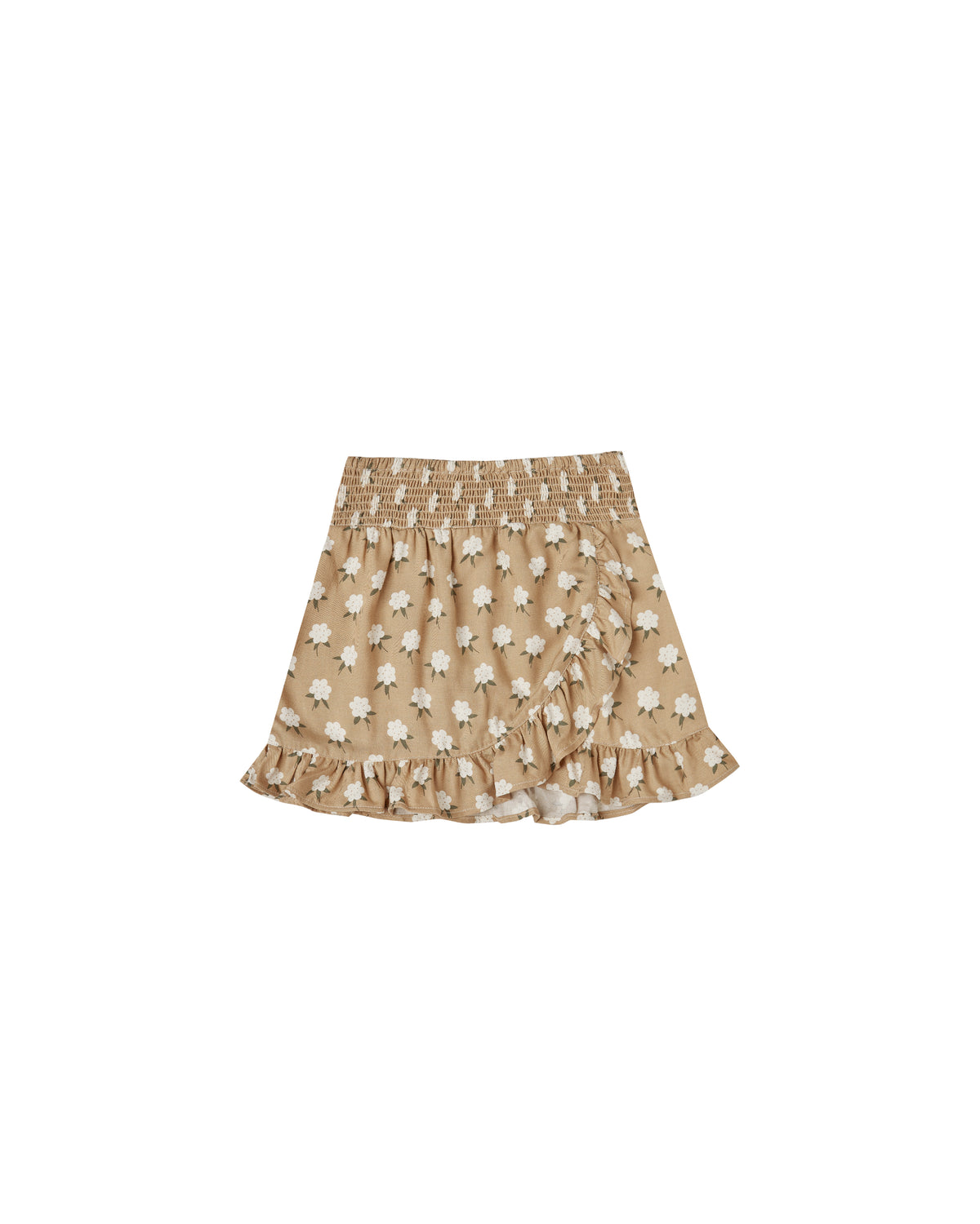 RYLEE + CRU WRAP RUFFLE SKIRT / WHITE FLORA