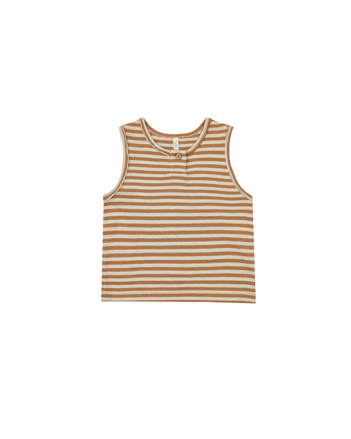 RYLEE + CRU JERSEY BUTTON TANK / CAMEL STRIPE