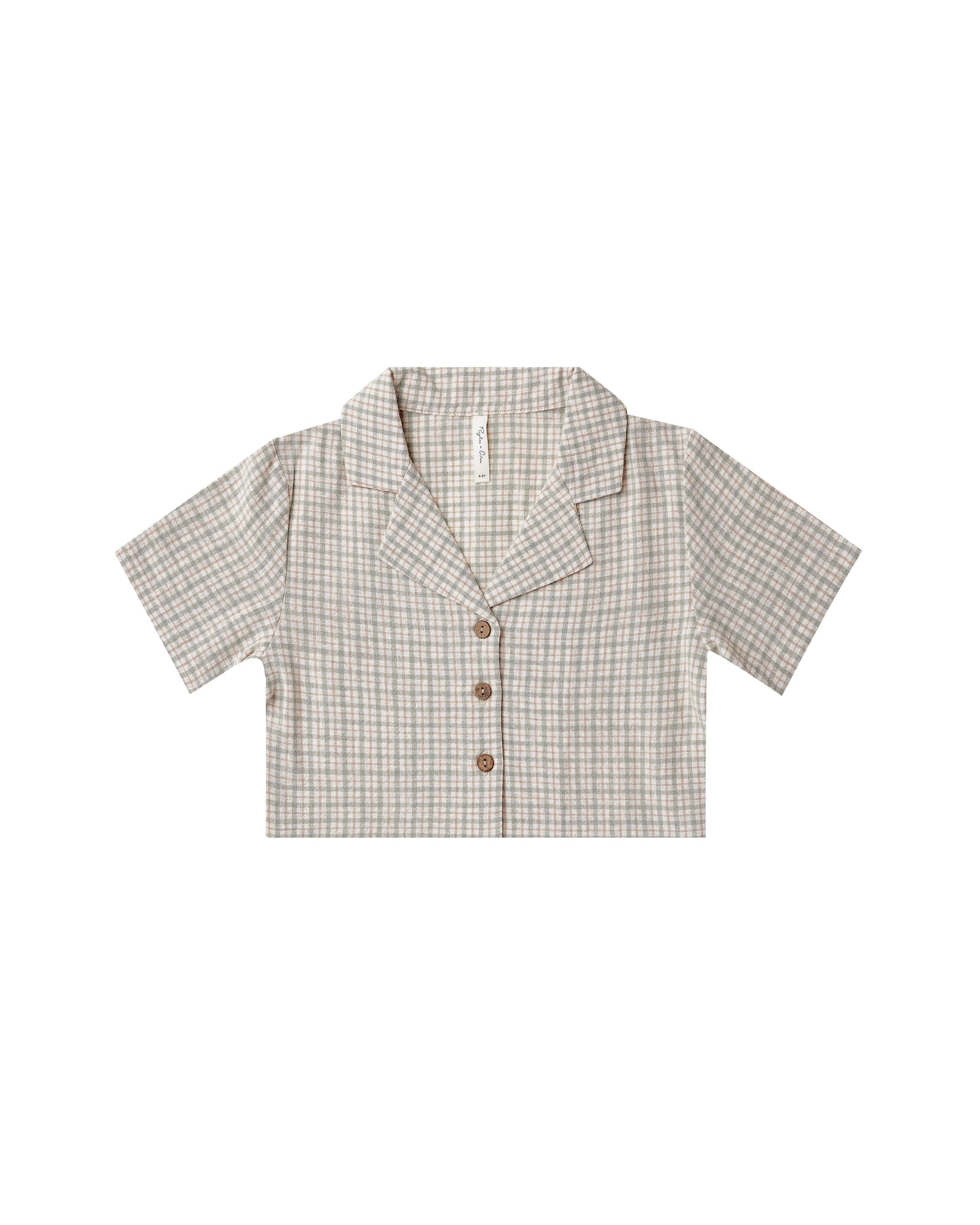 RYLEE + CRU CROPPED COLLARED SHIRT / LAUREL PLAID