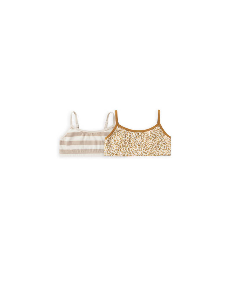 RYLEE + CRU GIRL'S BRALETTE SET / MARIGOLD + GREY STRIPE
