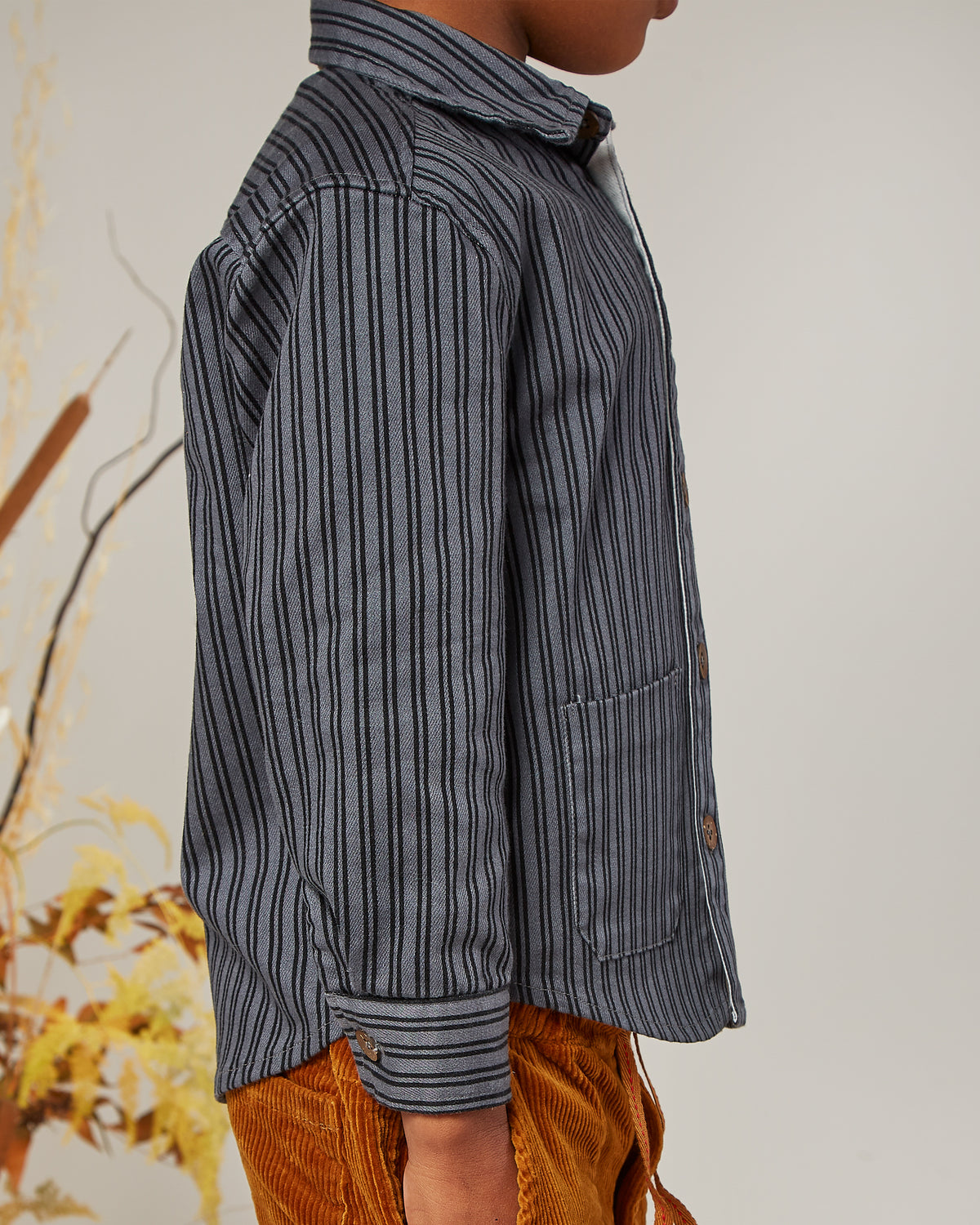 RYLEE + CRU STRIPE OLIVER SHIRT / WASHED INDIGO