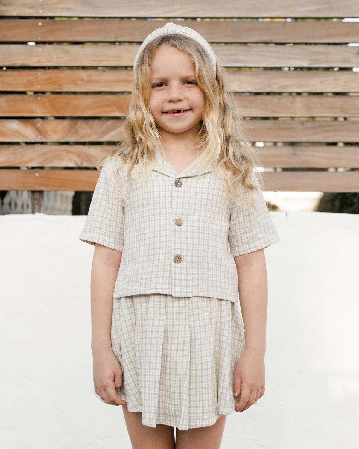 RYLEE + CRU CROPPED COLLARED SHIRT / LAUREL PLAID