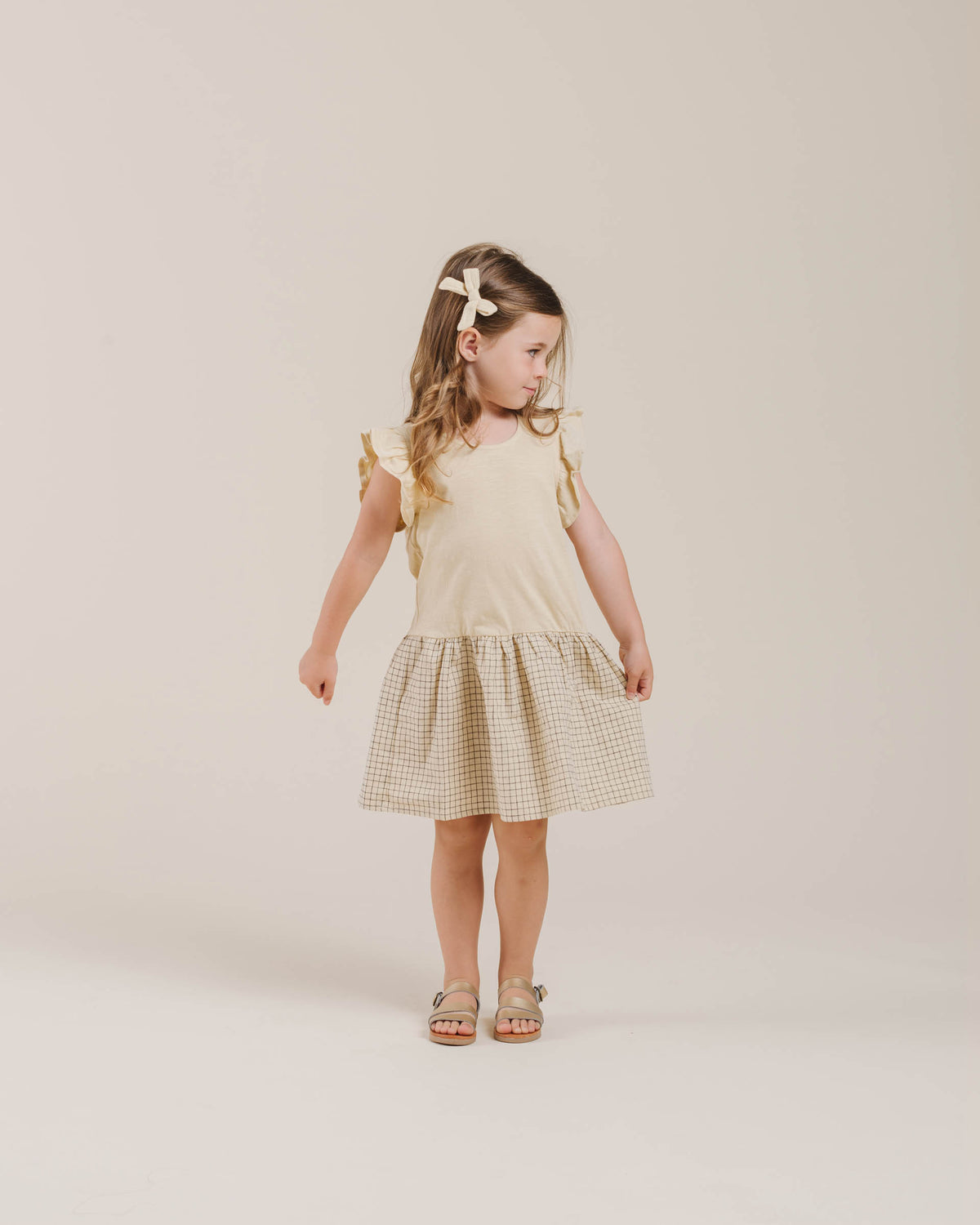 RYLEE + CRU COURY DRESS / GRID BUTTER