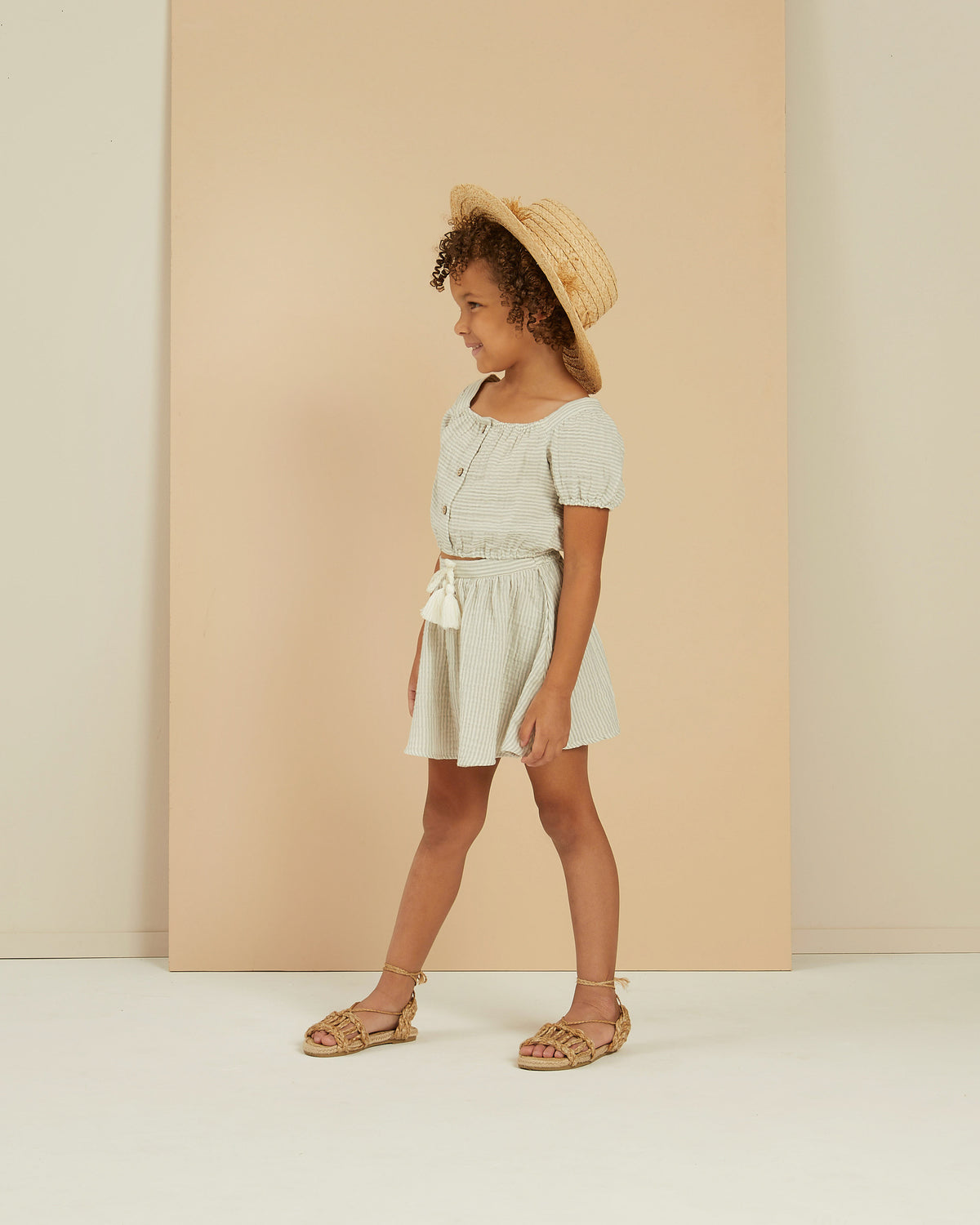 RYLEE + CRU SKIPPER TOP / MICRO STRIPE