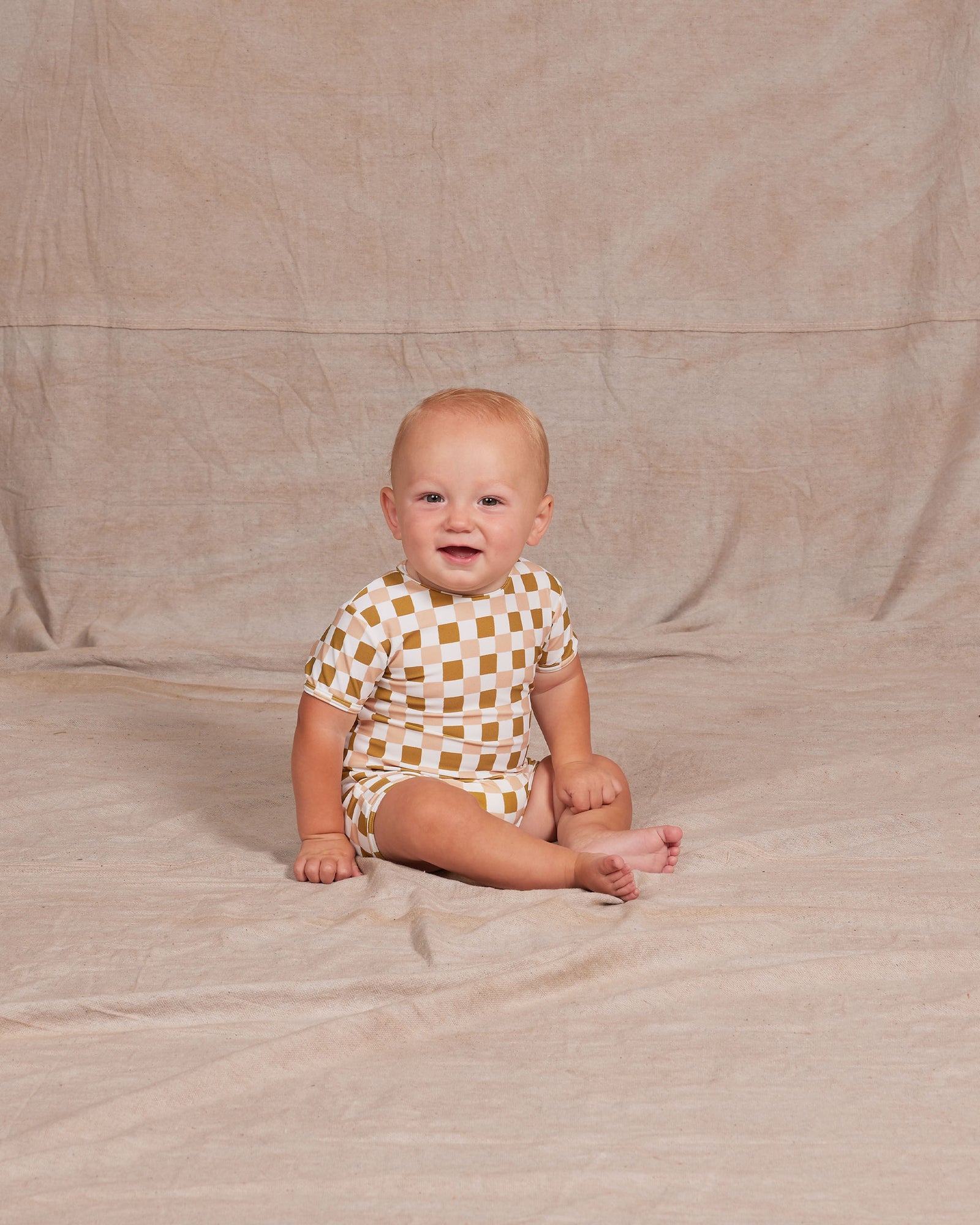 RYLEE + CRU SHORTY ONE-PIECE / RETRO CHECK