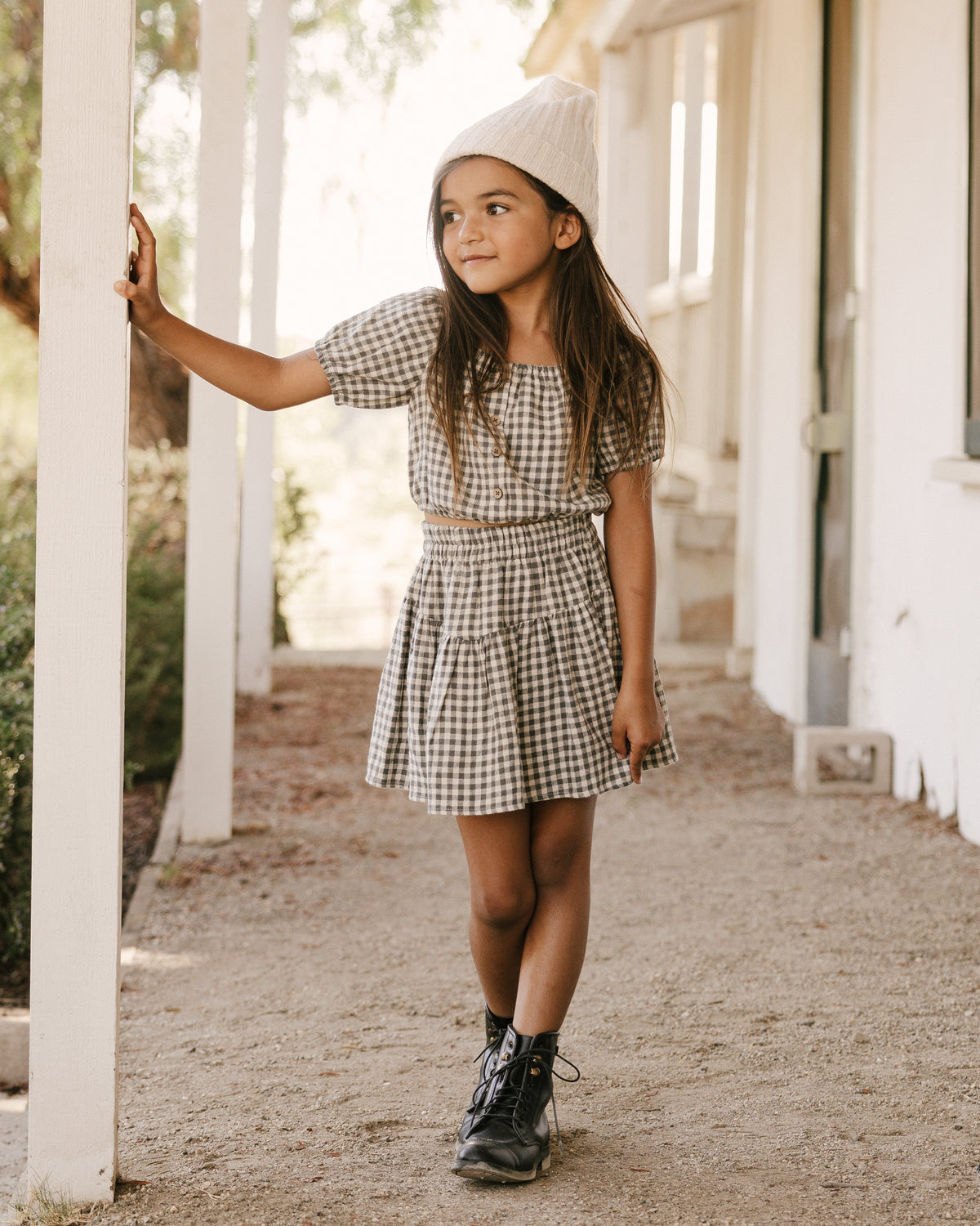 RYLEE + CRU SKIPPER TOP / MARINE GINGHAM