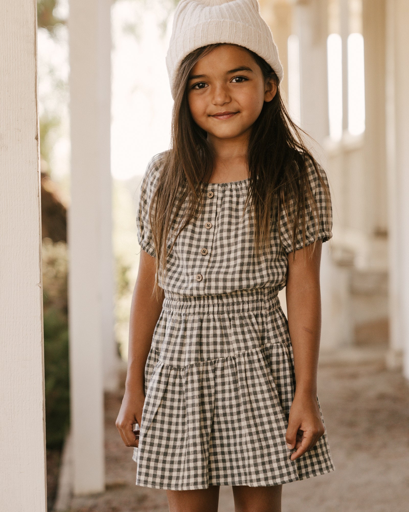 RYLEE + CRU SKIPPER TOP / MARINE GINGHAM