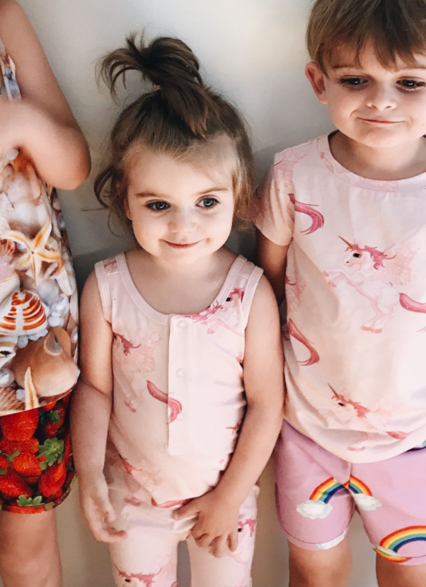 ROMEY LOVES LULU RORO LONG TANK ROMPER / UNICORN PEGASUS