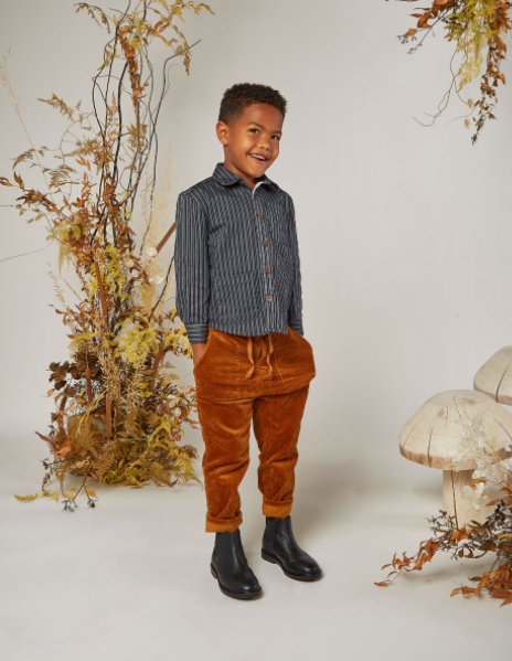 RYLEE + CRU STRIPE OLIVER SHIRT / WASHED INDIGO