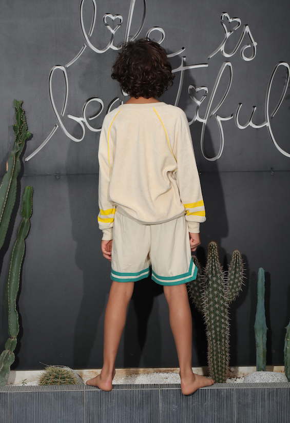 BANDY BUTTON WIDE BERMUDA SHORTS / PLYM