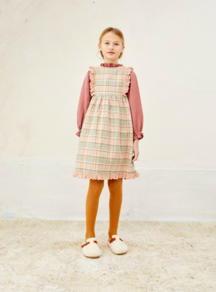 LIILU IDA APRON DRESS / CHECK - Milk + Bots