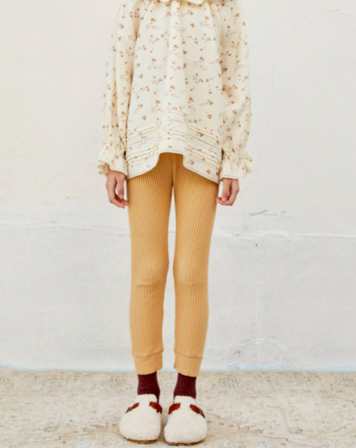 LIILU RIB LEGGINGS / WHEAT