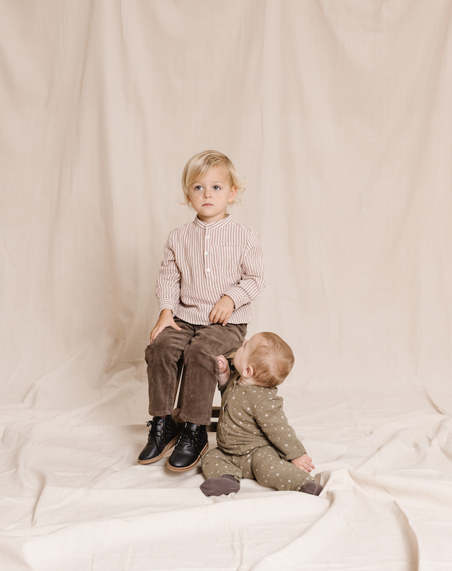 RYLEE + CRU MASON SHIRT / WINE STRIPE