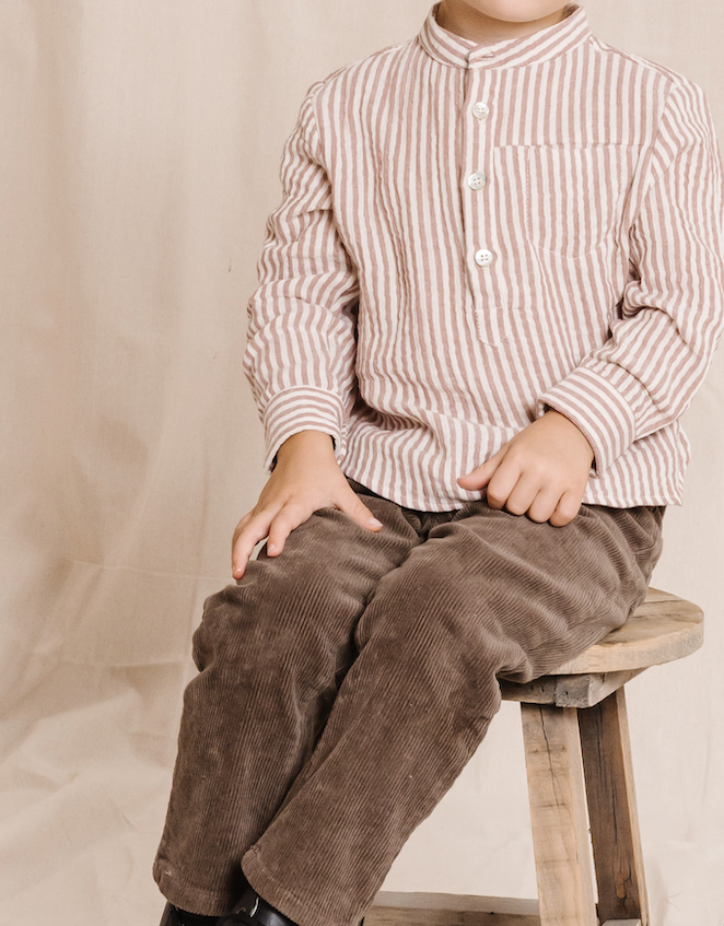 RYLEE + CRU MASON SHIRT / WINE STRIPE