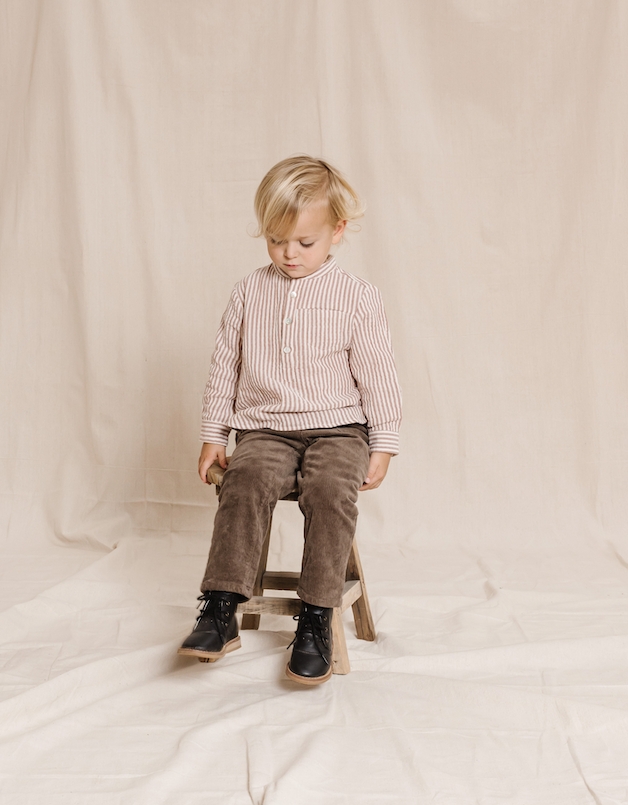 RYLEE + CRU MASON SHIRT / WINE STRIPE