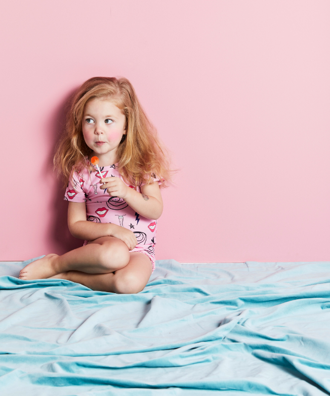 GARDNER AND THE GANG SHORT SLEEVE ROMPER / PARTY LIGHT PINK