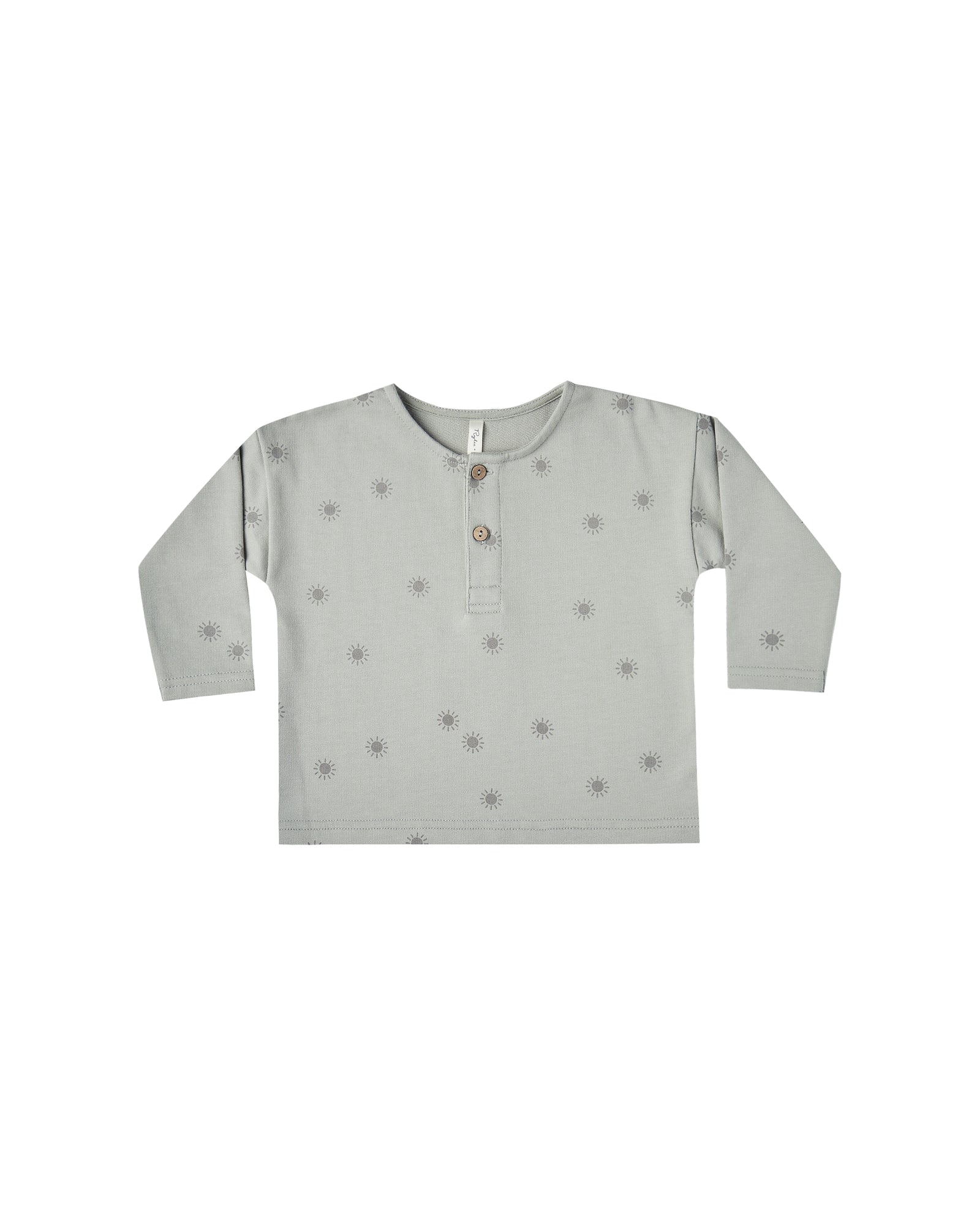 RYLEE + CRU SUN TERRY HENLEY / BLUE FOG