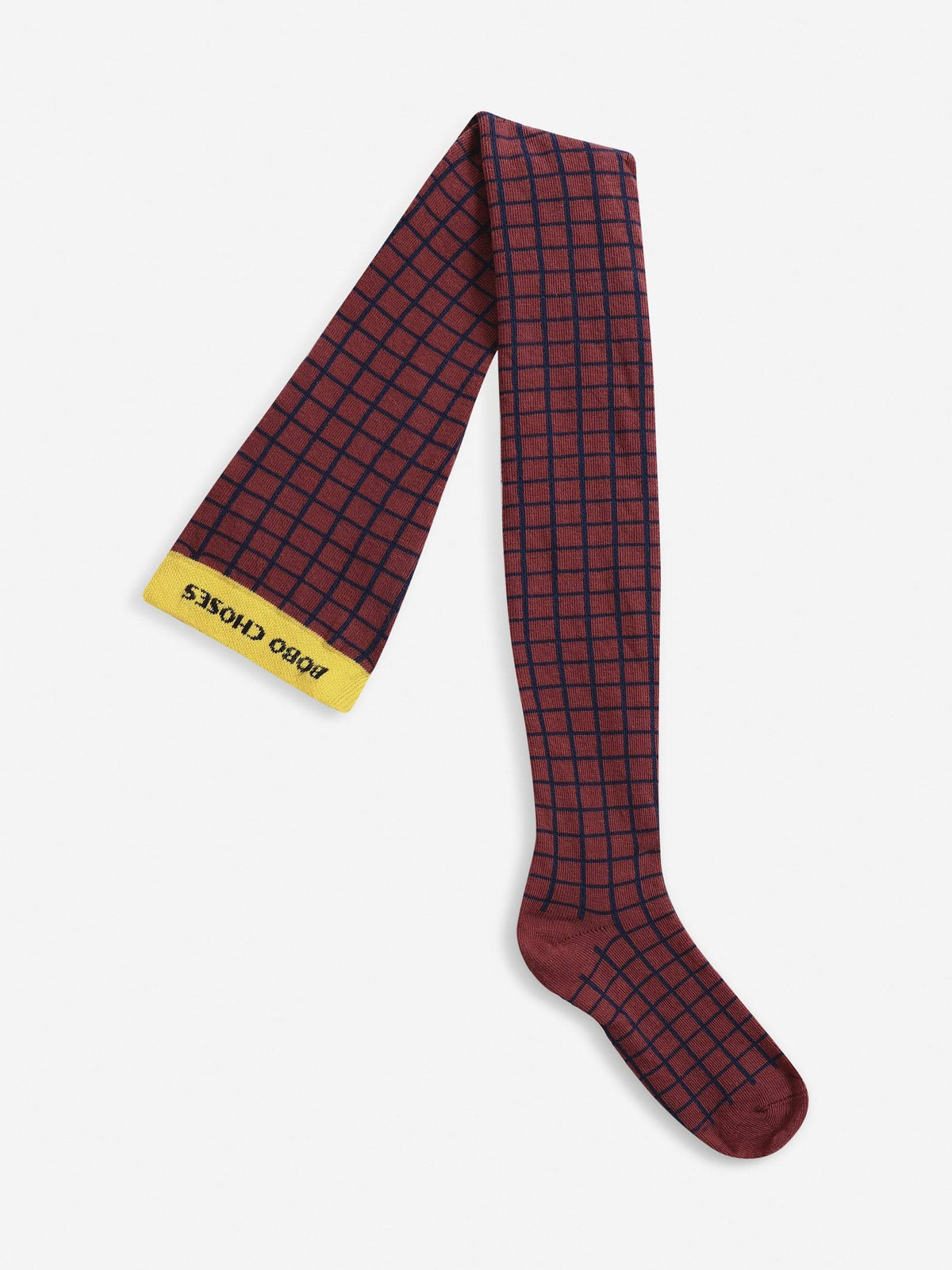 BOBO CHOSES CHECKERED MAROON TIGHTS