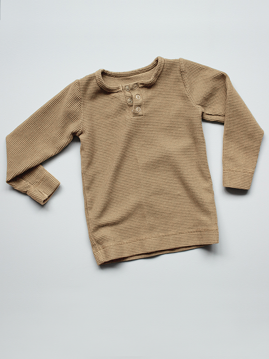 THE SIMPLE FOLK waffle top / camel