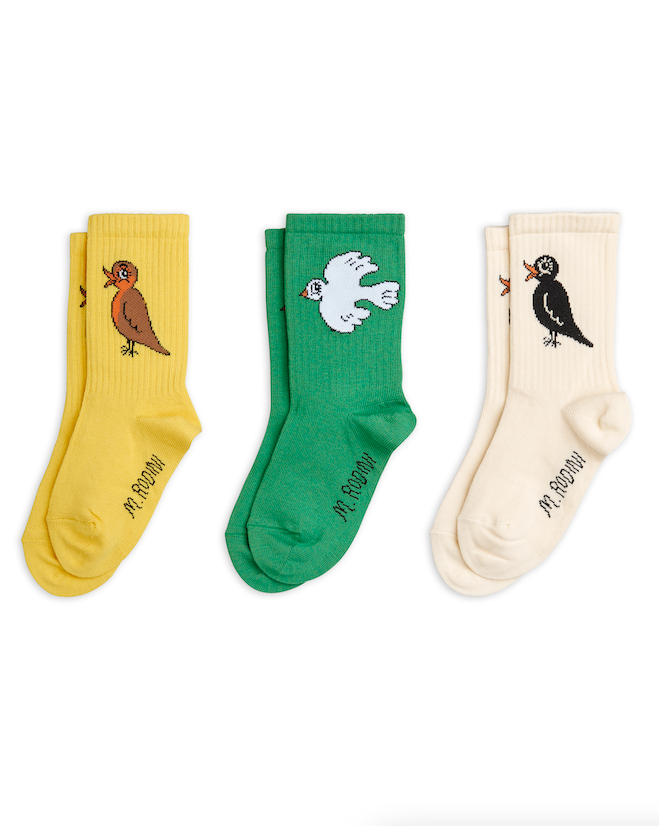 MINI RODINI Birdswatching socks 3-pacK