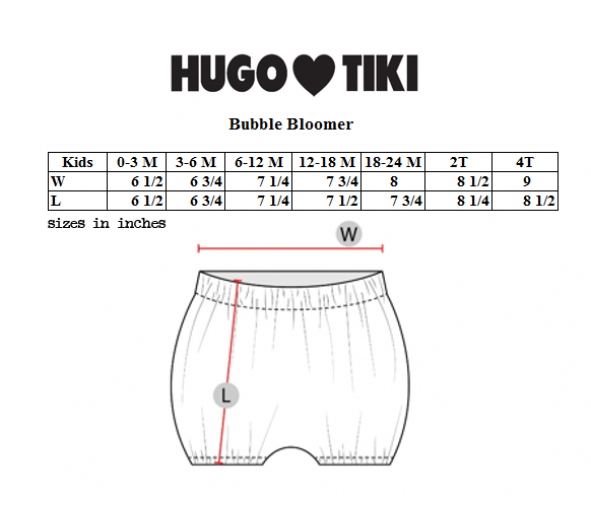 HUGO LOVES TIKI BUBBLE BLOOMER / GREEN HEARTS